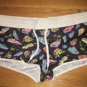 Swimwear material shorts cute vintage car shorts
